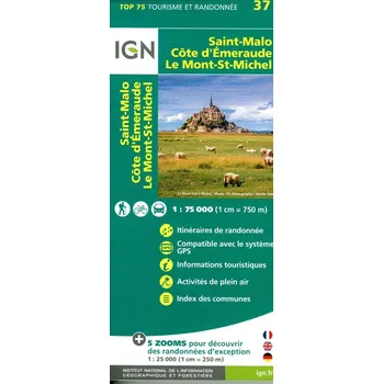 Saint Malo Côte d'Emeraude Mont St. Michel 1:75 000