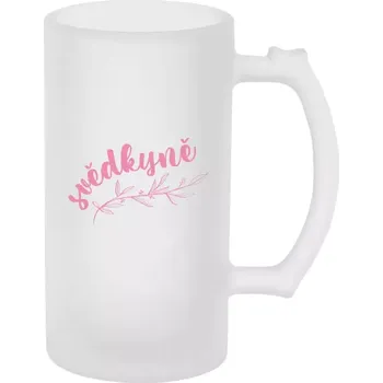 Sklenice Půllitr skleněný matný Svědkyně - s větvičkou