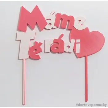 Máme Tě rádi barevná plastová dekorace