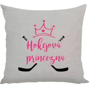 Polštář Polštář lněný 40x40 cm Hokejová princezna