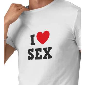 Pánské tričko Pánské triko bílé - I love sex S
