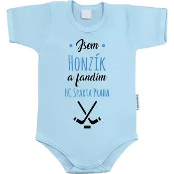 Kojenecký body Dětské body s krátkým rukávem Fandím hokeji se jménem