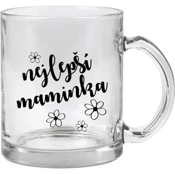Hrnek 330 ml - skleněný Nejlepší maminka - kytičky