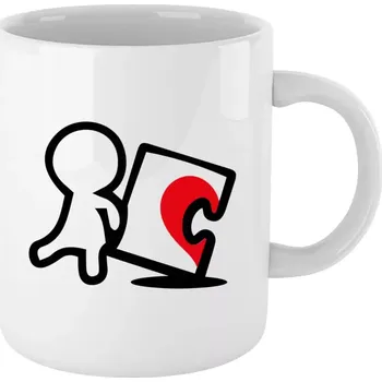 Hrnek pro páry - Puzzle woman - bílý 330 ml