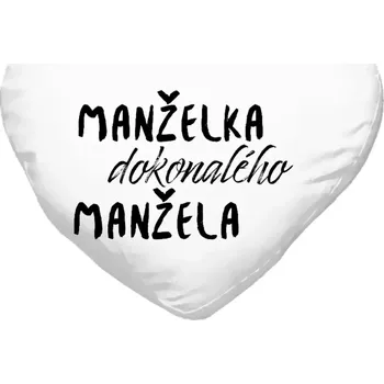 Polštář Polštář srdce 40x35 cm Manželka dokonalého manžela