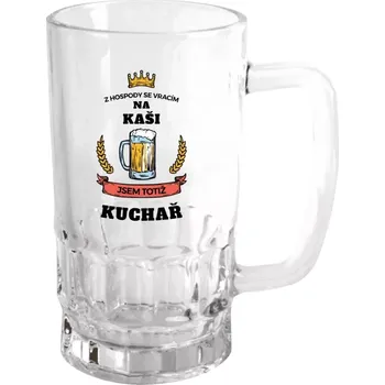 Sklenice Půllitr pro kuchaře a kuchařky - Z hospody se vracím - Kuchař - čirý