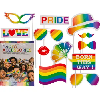 Karnevalový doplněk Out of The bluePride - duhová sada do fotokoutku