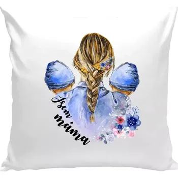 Polštář Polštář bílý 40x40 cm Jsem máma - dva chlapečci