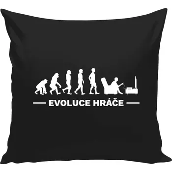 Polštář Polštář černý 40x40 cm Evoluce - hráč