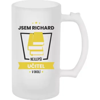 Sklenice Půllitr pro učitele - Nejlepší v okolí - učitel - matný