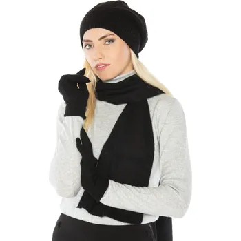 Čepice Duuree.cz Dárkový set Isabelle čepice, rukavice a šála 100% kašmír Barva: Černá
