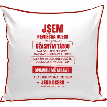 Polštář Polštář barevný 32x32 cm Tátova nevděčná dcera