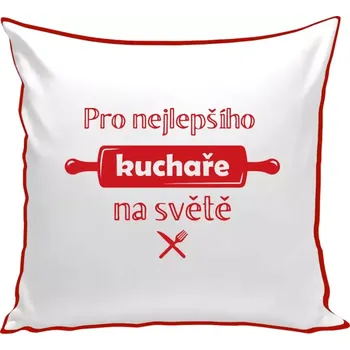 Polštář Polštář barevný 32x32 cm Pro nejlepšího kuchaře na světe