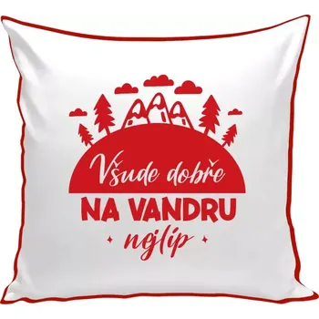 Polštář Polštář barevný 32x32 cm Všude dobře na vandru nejlíp