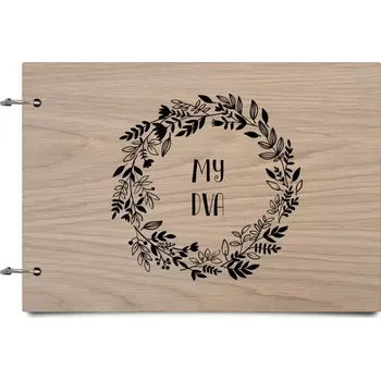 Fotokniha Dřevěné album se sponami Věnec 3