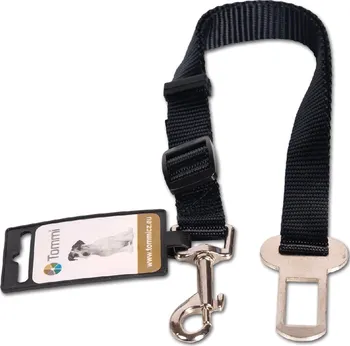Vodítko pro psa Tommi Bezpečnostní pás do auta 20 mm 40 cm černý
