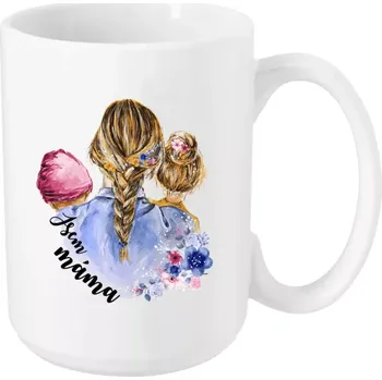 Hrnek 450 ml - bílý Jsem máma - holčička a holka