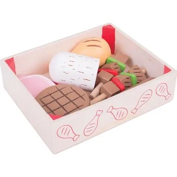 Hračka Bigjigs Toys Dřevěné uzeniny v krabičce