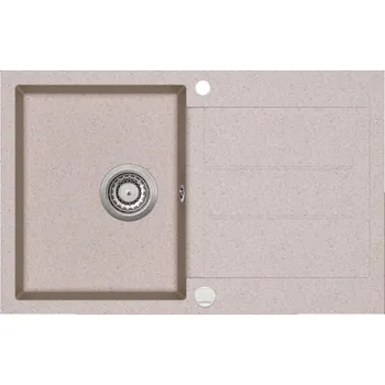Granitový dřez Granitový dřez Aquasanita - Helika Tesa 780.0E oboustranný s excentrem beige