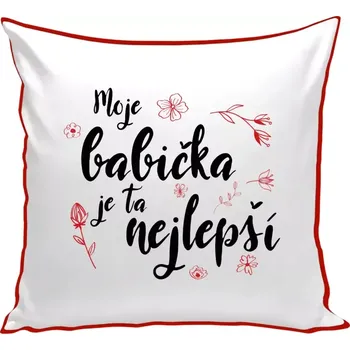 Polštář Polštář barevný 32x32 cm Moje babička je ta nejlepší