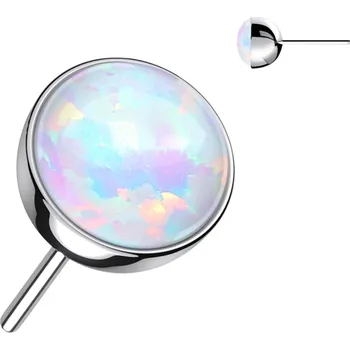 Piercing Atreya Titanová koncovka s opálovým kamínkem - bezzávitová Barva: Opálová bílá, Velikost koncovky: 2 mm