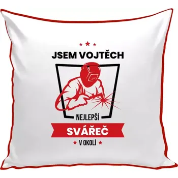 Polštář Polštář barevný 32x32 cm Nejlepší v okolí - svářeč