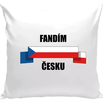 Polštář Polštář bílý 40x40 cm Fandím Česku