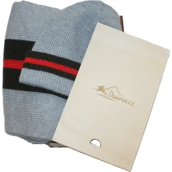 Čepice Duuree.cz Dárkový set Harel čepice a šála 100% kašmír Barva: Světle šedá a červená