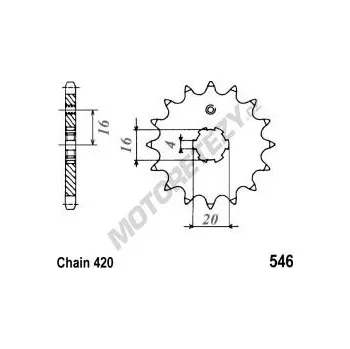 Řetězová sada pro motocykl Řetězové kolečko Yamaha PW 80 rok 91-06