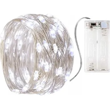 Vánoční osvětlení Vánoční mikro řetěz na baterie, studená bílá, 2m, 20 LED