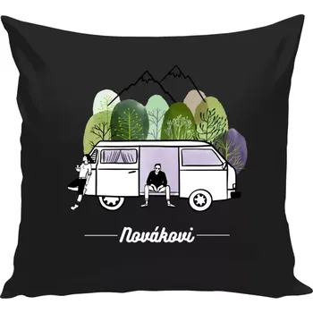 Polštář Polštář černý 40x40 cm Camp car