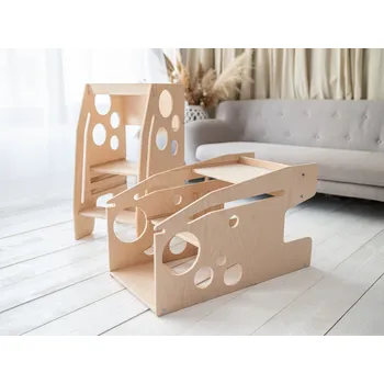 učicí věž Woodisio Učící věž CLOE 2v1 Barva: Přírodní dřevo