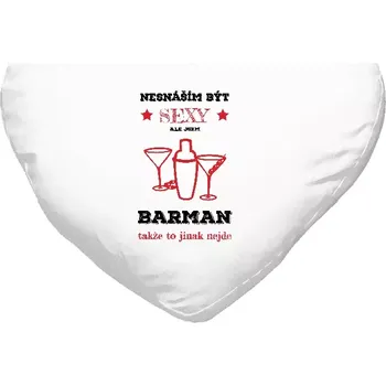 Polštář Polštář srdce 40x35 cm Nesnáším být sexy, ale jsem barman