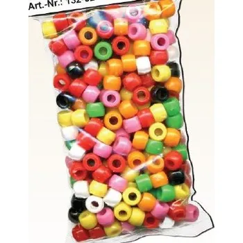 Dětské navlékací korálky Plastové korálky PONY 6x9mm, 220ks - barevný mix