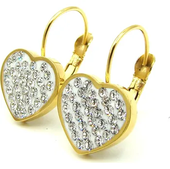 Náušnice Steel Jewelry náušnice SRDCE GOLD Chirurgická ocel NS231147 dárkové balení zdarma