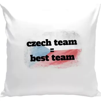 Polštář Polštář bílý 40x40 cm Czech team = best team