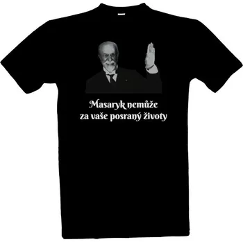 Tričko s potiskem Masaryk 2 - Tmavé triko pánské