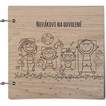 Fotokniha Dřevěné album se sponami Na pláži
