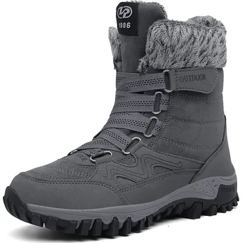 Pánská zimní obuv Zimní turistické boty unisex šněrovací sněhule s kožíškem Barva: Tmavě Šedá, Velikost: 44