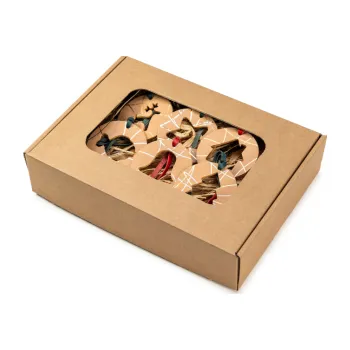 Vánoční dekorace Kožené vánoční ozdoby Set 12ks - linecké těsto