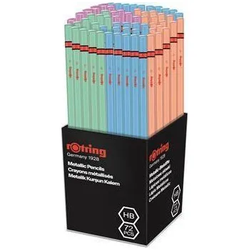 Grafitová tužka rotring Grafitová tužka METALLIC, displej/72 ks, 2B, šestihranné, mix barev, ROTRING NRR2090067 238538