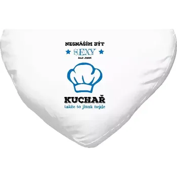 Polštář Polštář srdce 40x35 cm Nesnáším být sexy, ale jsem kuchař