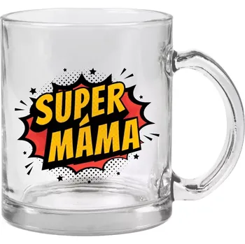 Hrnek 330 ml - skleněný Supermáma - bublina