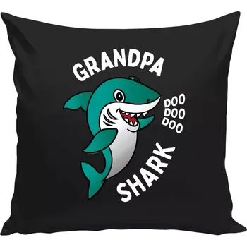 Polštář Polštář černý 40x40 cm Grandpa Shark