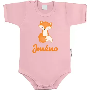 Kojenecký body Dětské body s krátkým rukávem Lištička se jménem