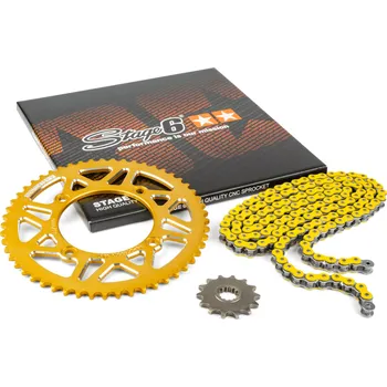 Řetězová sada 14x53 - 420 Stage6 alu CNC žlutá Beta RR