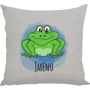 Polštář Polštář lněný 40x40 cm Žába