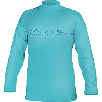 Tričko pánské PADDLEBOARDING LIGHT BLUE lycra dlouhý rukáv - velikost: L
