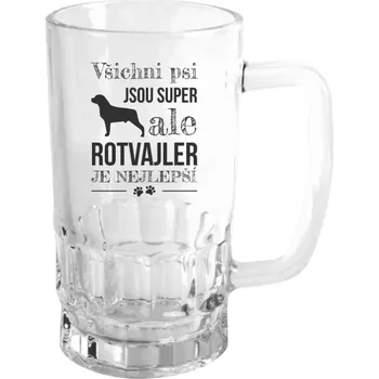 Sklenice Půllitr skleněný Rotvajler je nejlepší