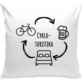 Polštář Polštář bílý 40x40 cm Cykloturistika
